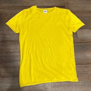 Zara Bright Yellow Knit Shirt